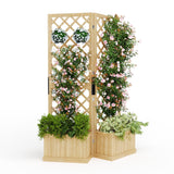 Garvee Pflanzkasten Mit Rankgitter Sichtschutz Autostabile Höhe 165 cm Legno Für Garten Und Terrasse