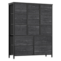 Cassettiera Garvee con 15 cassetti in tessuto e maniglie per camera da letto, soggiorno, corridoio, robusta struttura in metallo, versatile, grigio