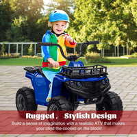 Quad elettrico Garvee 12V per bambini dai 2 ai 5 anni, auto giocattolo elettrica ATV con luci a LED, musica e design antiurto, giocattolo robusto per esterni, controllo sicuro della velocità