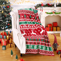 Coperta natalizia Garvee in flanella Sherpa 50x60, rossa, verde, calda e accogliente, reversibile, decorazione per divano.
