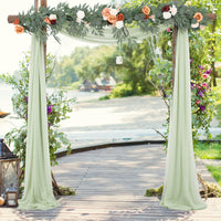 Garvee Wedding Arch Tenda in tulle di mussola trasparente 70x550cm Decorazione per matrimonio grigio-verde