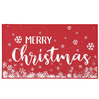 Zerbino Garvee Merry Christmas, zerbino natalizio con fiocco di neve rosso, per uso interno ed esterno, 40 x 60 cm