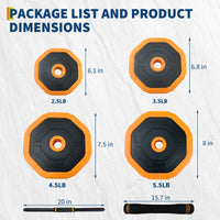 Garvee Set Comandi Manuali 4 in 1 44-88 libbre Multifunzionali PVC per Palestra Domestica - Cambio Rapido Nero | Perfetto per Festa del Papà