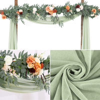 Garvee Wedding Arch Tenda in tulle di mussola trasparente 70x550cm Decorazione per matrimonio grigio-verde