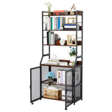 Garvee Scrivania Libreria 2-in-1 con Ripiani, Design Industriale, Telaio in Metallo, Nero Marrone, per Ufficio Casa Soggiorno, Stabile e Versatile - Vintage Brown