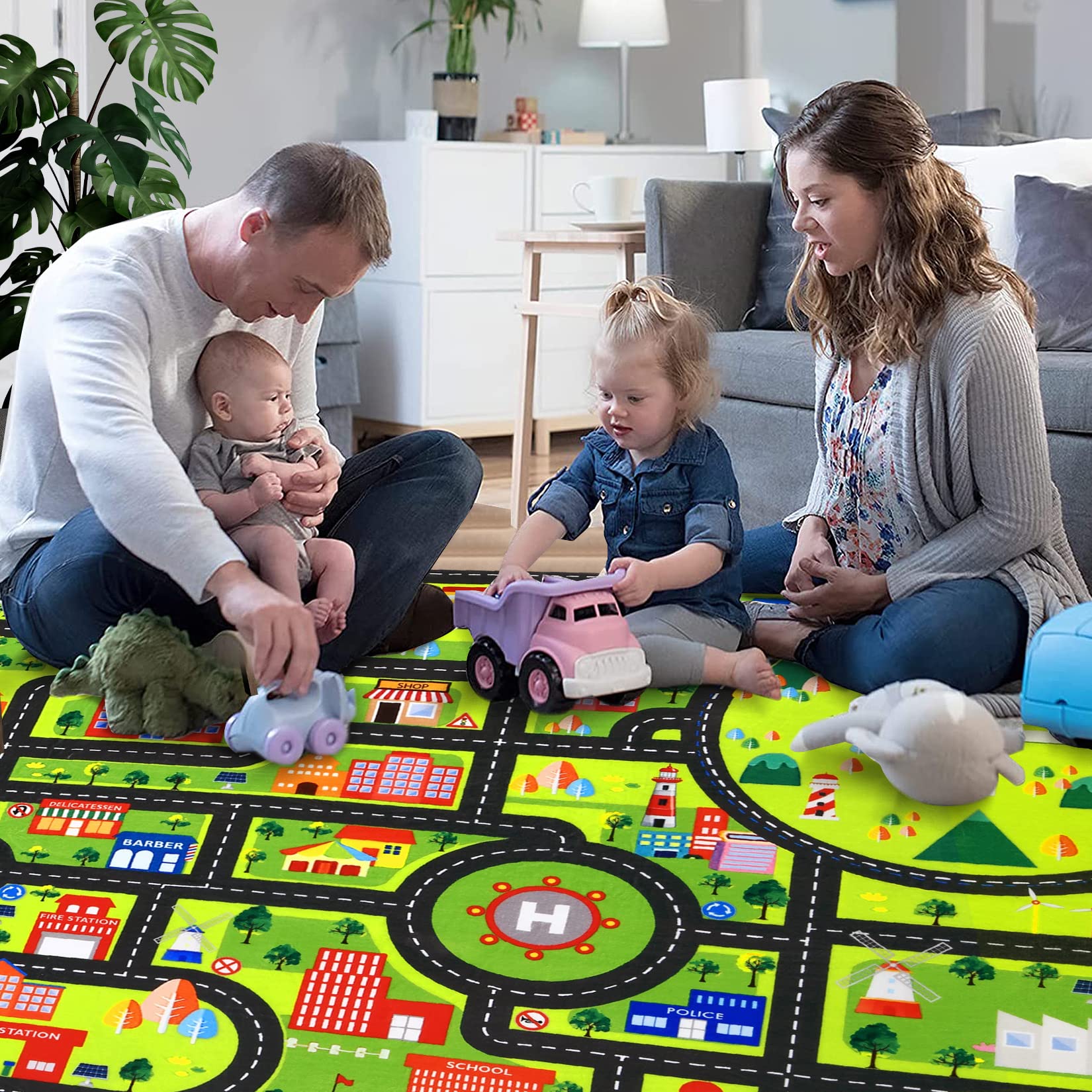 Garvee Tappeto Gioco Bambini Extra Large 140x200 Antiscivolo Morbido Velluto Educativo Colorato Per Camera E Sala Giochi