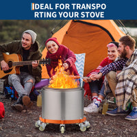 Carrello per Fusti Garvee 55 Galloni 2000 libbre | Ideale per Festa del Papà, Telaio Acciaio Zincato Antiribaltamento con Freni e Ruote Girevoli per Magazzino Officina