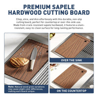 Lavello da incasso Garvee in acciaio inox con 1 vasca (84 x 56 x 23 cm) e accessori: lavello robusto e facile da pulire per la tua cucina