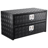 Garvee Cassetta Attrezzi Camion 91,4 cm Alluminio - Organizzatore 2 Livelli Impermeabile con Serratura - Ideale per Camper e Rimorchi - Nero