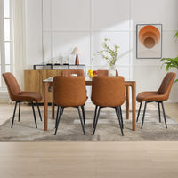 Garvee Set di 2 sedie imbottite moderne per sala da pranzo, rivestite in similpelle, gambe in metallo, stabili, comode e versatili, per cucina e bar, nere