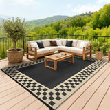 Garvee Tappeto Esterno Impermeabile 9x18 Doppia Faccia Antiscivolo per Patio e Spiaggia Moderno Plastico Resistente al Sole
