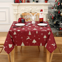 Tovaglia natalizia GARVEE con motivo a cervo, impermeabile, lavabile, color oro, 137x137 cm, per cene e feste, festiva