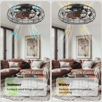 Ventilatore da soffitto retrò GARVEE con luce e telecomando, 6 velocità di ventilazione regolabili, lampada con ventola da 50 cm per soggiorno e camera da letto, timer, 7 pale, 6 lampadine E14 (non incluse)