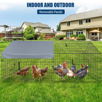 Pollaio in metallo Garvee Large – 218 × 101 × 101 cm, antiruggine, copertura impermeabile e chiusura sicura della porta per giardino e fattoria