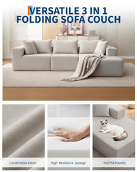 Divano componibile modulare Garvee da 108" con chaise longue a forma di L, tessuto polimerico Boneless Comfort, versatile per il soggiorno