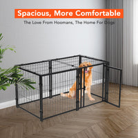Gabbia per cani Garvee, 48" L x 24" H, in metallo, con coperchio rimovibile, antiruggine, ampia porta, portatile per uso interno ed esterno, nera