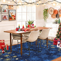 Tappeto per soggiorno Garvee Tappeto natalizio blu 120x170 cm Lavabile per camera da letto Cucina Sala da pranzo Ufficio