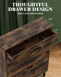 Scarpiera stretta in legno Garvee con 3 cassetti, antiribaltamento, per corridoio e ingresso, multicolore