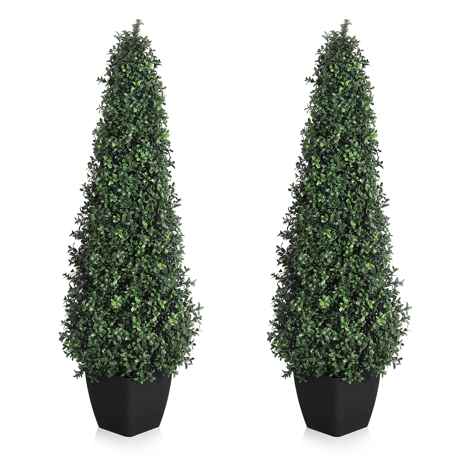 Garvee, pianta artificiale in bosso da 3 piedi con vasi robusti per uso interno ed esterno, verde tutto l'anno, realistica e facile da curare, decorativa per patio e ingresso.