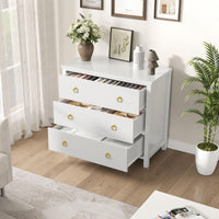 Cassettiera Garvee da camera da letto, 29" con 3 cassetti, bianca, per soggiorno e corridoio, in legno MDF, resistente ai graffi e all'acqua, ampio spazio di archiviazione
