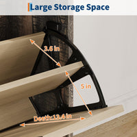 Garvee Scarpiera con 2 cassetti pieghevoli, 1 cassetto, legno, gambe in metallo, stretta per corridoio e soggiorno