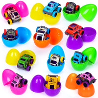 Set di 12 uova di Pasqua Garvee con monster truck a scomparsa, disegni di graffiti colorati, 3,1 pollici*2,1 pollici, multicolore per la caccia alle uova di Pasqua e le feste per bambini