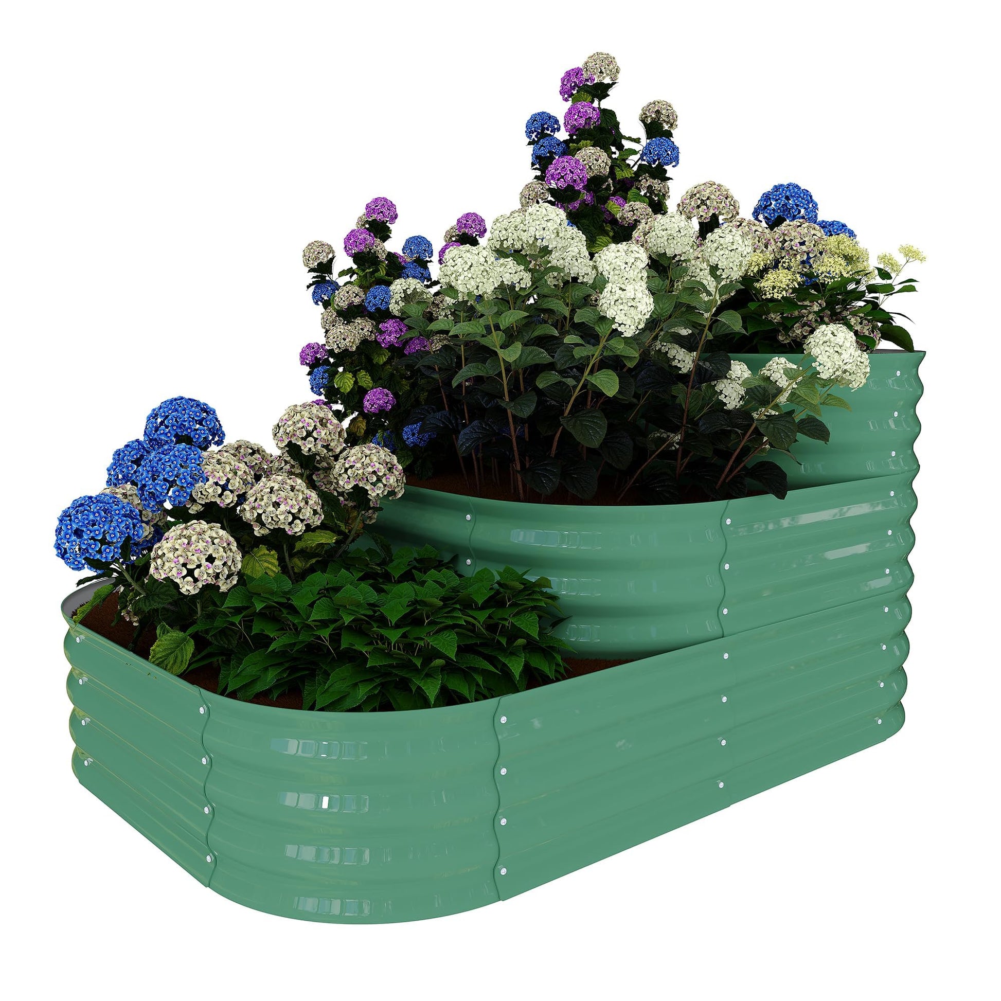 Kit da giardino rialzato in acciaio inossidabile Garvee, 61x42x31 cm, per verdure e erbe aromatiche da esterno