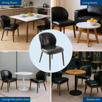 Set di 2 sedie da pranzo Garvee, schienale ergonomico moderno, gambe in legno, capacità di carico di 120 kg, profilo sottile, per cucina e ristorante, grigio