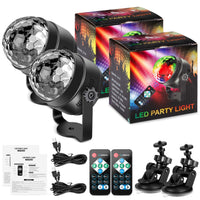 Garvee USB Tanzlicht Kugel 2er Pack LED Mini Strobe Licht 7 Farben, Soundgesteuert, Fernbedienung, USB, 360° Drehbar, Partybeleuchtung Für Auto & Bar