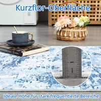 Tappeto lavabile moderno astratto Garvee per soggiorno, camera da letto, ufficio, 200x290 cm, blu