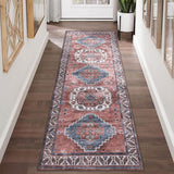 Tappeto vintage per soggiorno Garvee, morbido, lavabile, stile fattoria orientale, rosa, 60x230 cm - Rosa dei fiori di ciliegio