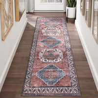 Tappeto vintage per soggiorno Garvee, morbido, lavabile, stile fattoria orientale, rosa, 60x230 cm