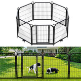 Recinzione per parco giochi per cani Garvee a 8 pannelli con cancello, altezza regolabile, acciaio, antiruggine, 24 pollici, giardino e campeggio, modulare