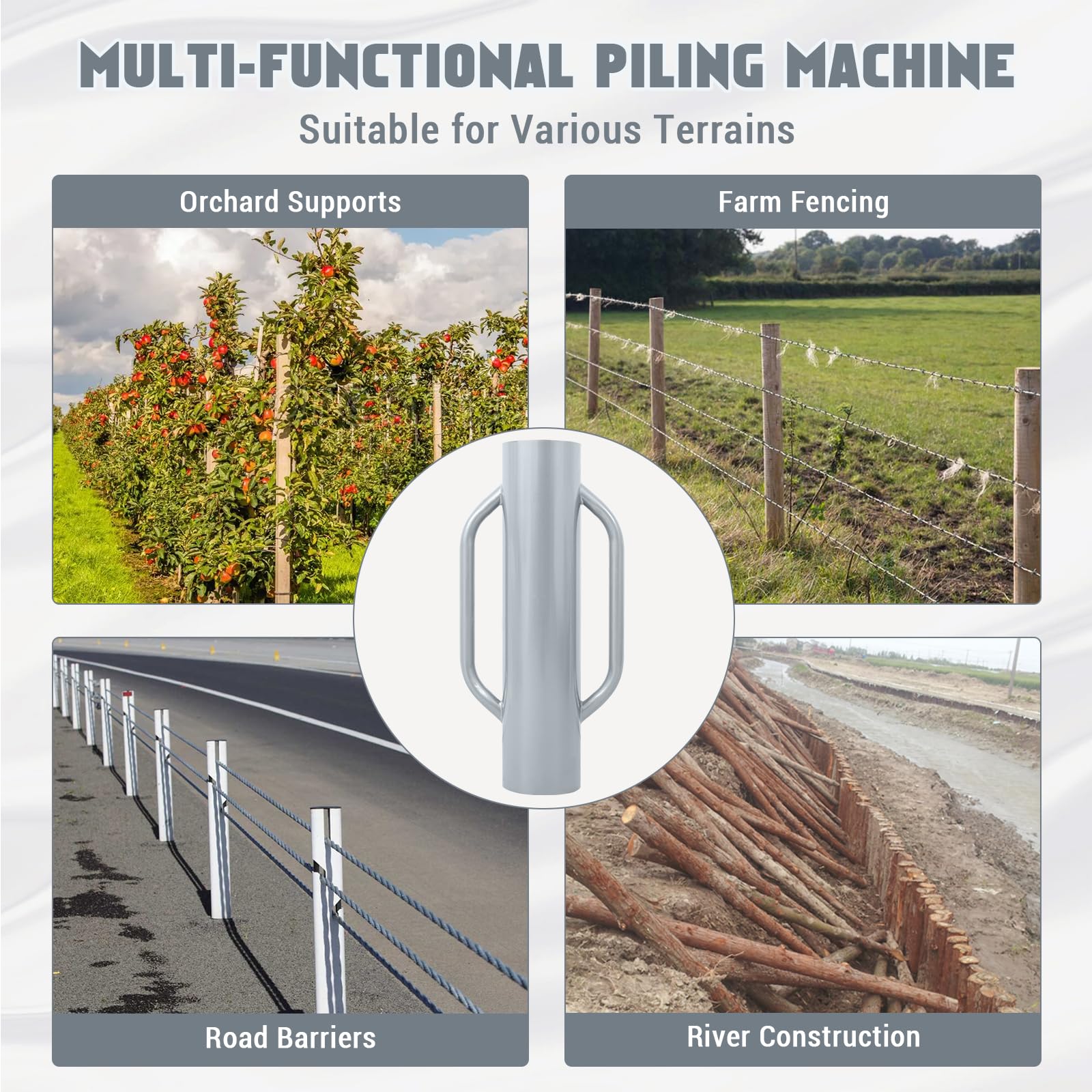 Garvee 37 LB T-Post Driver per pali di recinzione in metallo Manuale Acciaio resistente Manico confortevole Versatile per giardino e agricoltura