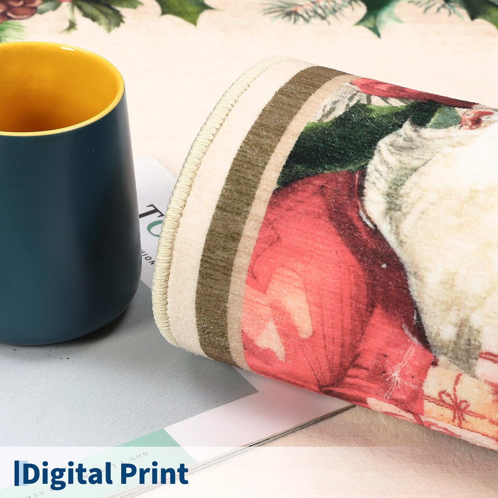 Tappeto natalizio Garvee lavabile antiscivolo per soggiorno, camera da letto, cucina, 160x230 cm, morbido pelo corto