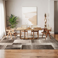 Tappeto moderno Garvee a pelo corto per soggiorno e camera da letto con motivo geometrico tagliato a contorno, marrone 160x230 cm