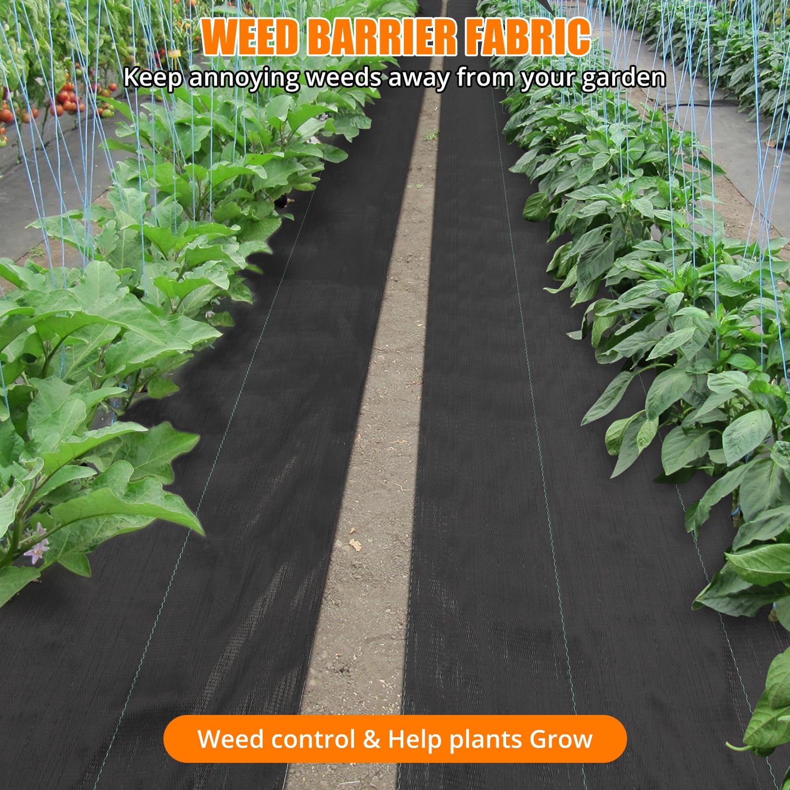 Tessuto per giardini Garvee Weed Barrier 5FTx330FT Tessuto resistente per giardino e vialetto Nero ad alta permeabilità