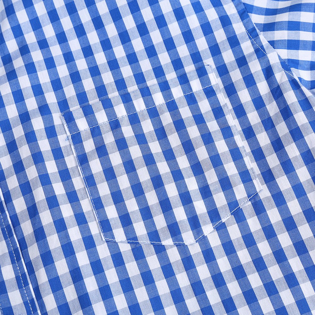 Camicia da uomo Garvee Slim Fit, tradizionale camicia a quadri per l'Oktoberfest, varie taglie, rosso e blu