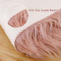 Tappetino da bagno in cotone artificiale GARVEE, arazzo in morbido peluche a pelo alto, rosa, 75x120 cm, per cameretta dei bambini, soggiorno, camera da letto, motivo irregolare