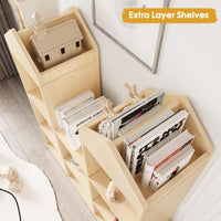 Libreria per bambini Garvee 8 Cubby, a forma di castello, ampio spazio di archiviazione, protezione antiribaltamento, legno, 3 ripiani, per cameretta e sala giochi, bianca