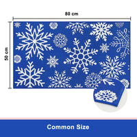 Zerbino Garvee Kerst 50x80 cm Lavabile Antiscivolo Decorazione Natalizia Fiocchi di Neve Rossi Blu Per Ingresso Cucina Camera da Letto