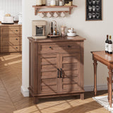 Mobiletto portaoggetti Garvee Farmhouse, ripiano regolabile a 3 livelli, 7 marce, legno, stile rustico, cucina e corridoio, 15,7x31,5x36 pollici - 