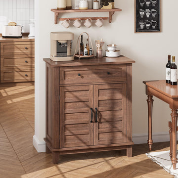 Mobiletto portaoggetti Garvee Farmhouse, ripiano regolabile a 3 livelli, 7 marce, legno, stile rustico, cucina e corridoio, 15,7x31,5x36 pollici
