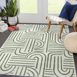 Tappeto Garvee lavabile a pelo corto 120 x 170 cm verde chiaro antiscivolo per soggiorno camera da letto - Verde chiaro