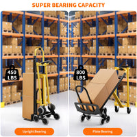 Carrello portascale Garvee 3 in 1 con cinghie elastiche pieghevoli per impieghi gravosi, per casa e ufficio, capacità di carico di 800 libbre, nero