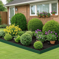 Bordura per prato Garvee - Materiale PE flessibile, 10 m di lunghezza, 30 picchetti, percorso giardino, separazione prato, nero