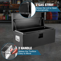 Cassetta portautensili per camion in acciaio nero Garvee da 36 pollici, robusta struttura in acciaio calibro 12, resistente alle intemperie, scatola per timone di rimorchio, versatile