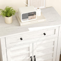 Mobiletto portaoggetti Garvee Farmhouse, ripiano regolabile a 3 livelli, 7 marce, bianco, per cucina e corridoio, 15,7x31,5x36 pollici, rustico