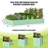 Aiuola rialzata Garvee in metallo, 8x4x2 piedi, fioriera da esterno in acciaio verniciato a polvere antiruggine