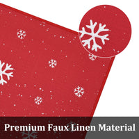 Garvee Küchenläufer 2er Set Rutschfest Waschbar Schneeflocken Leinenoptik Rot 40x60cm 40x120cm Festliche Weihnachtsdeko